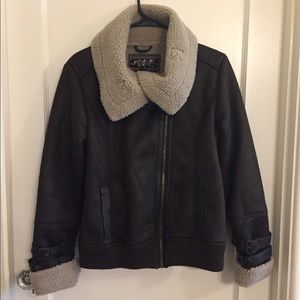 NWOT Brown aviator jacket